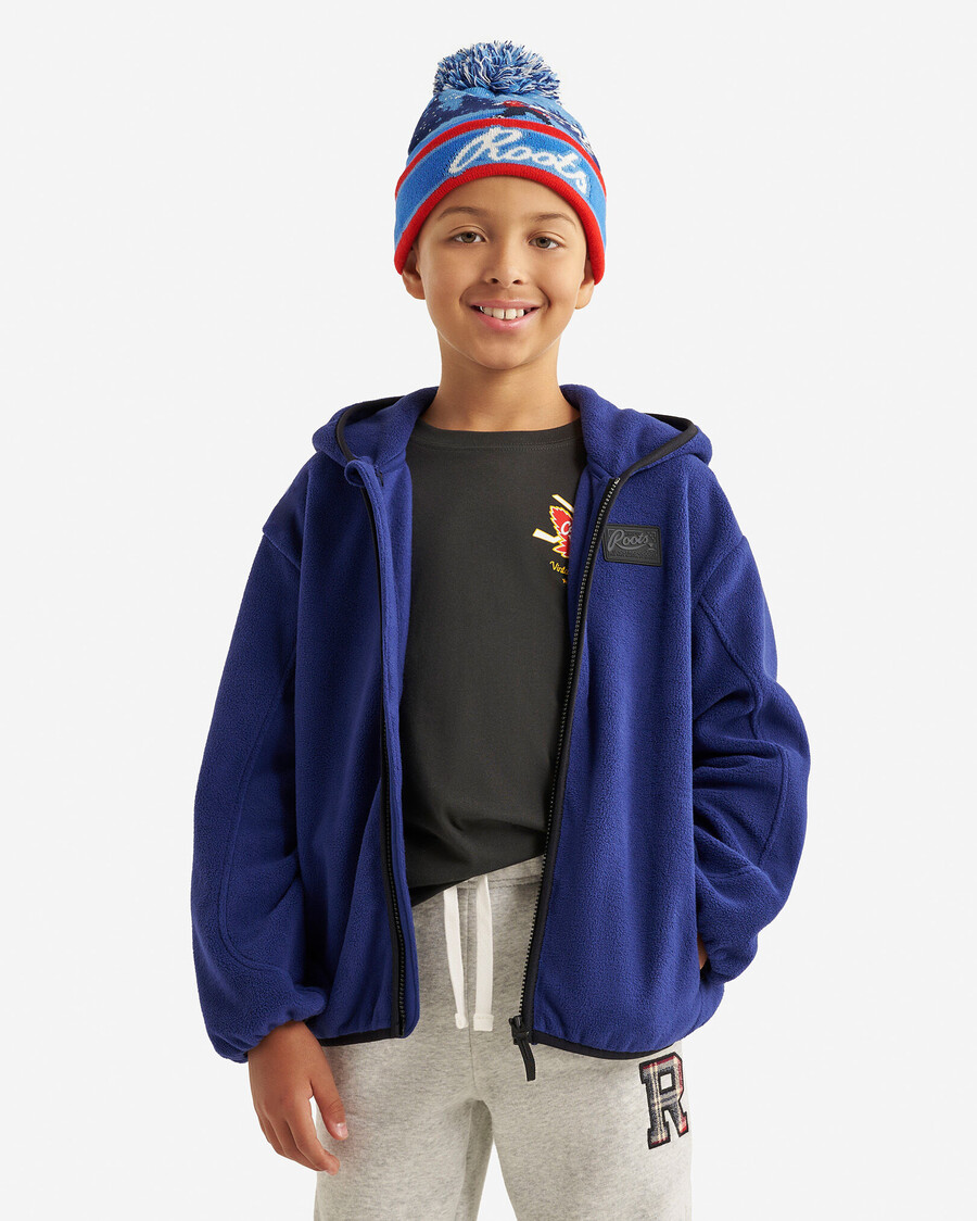 sudadera con capucha y cremallera completa de microfibra activa para niños
