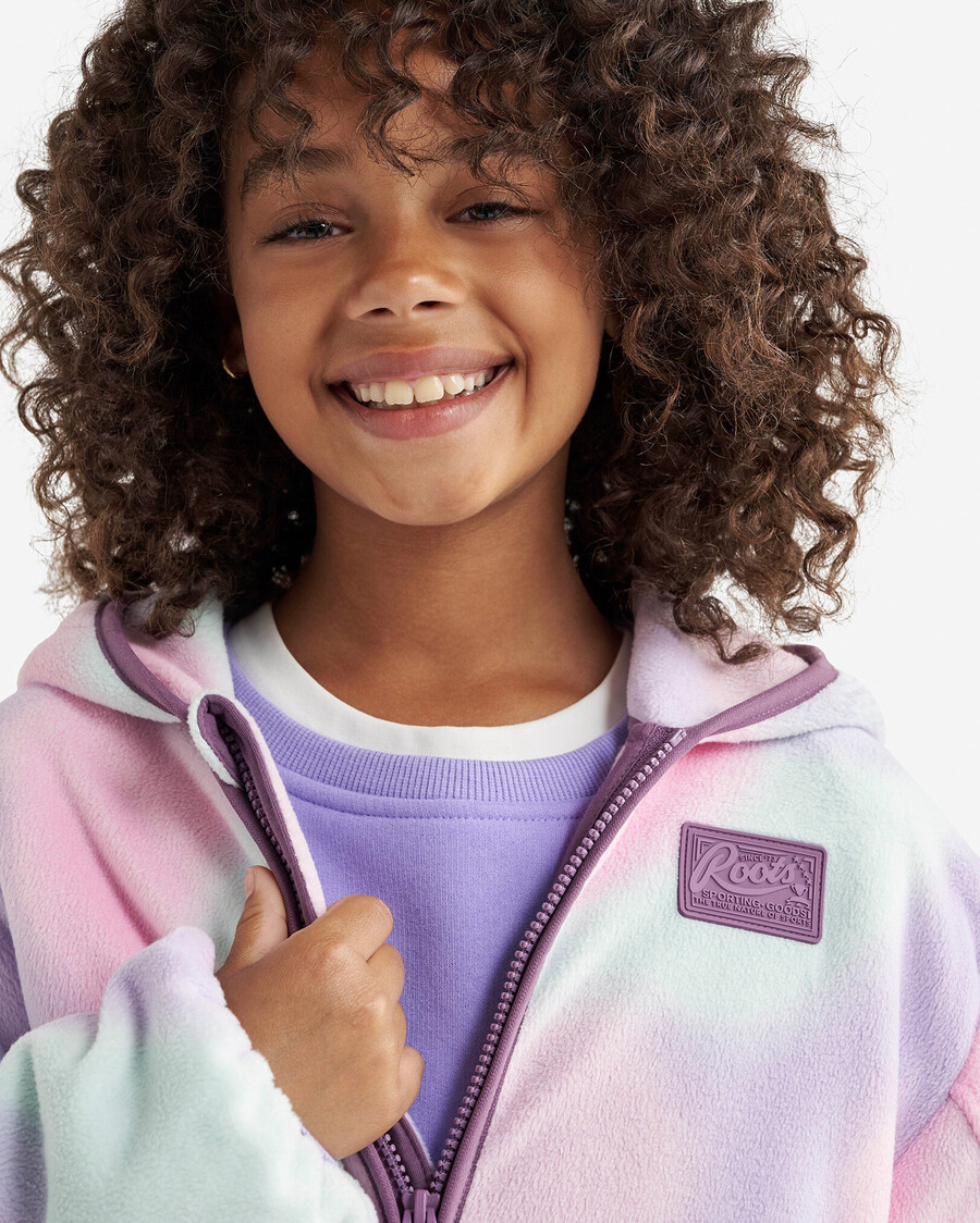 sudadera con capucha y cremallera completa de microfibra activa para niños
