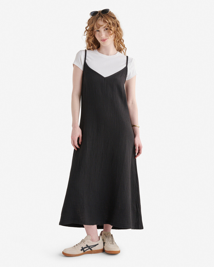 vestido lencero de gasa de algodón isla