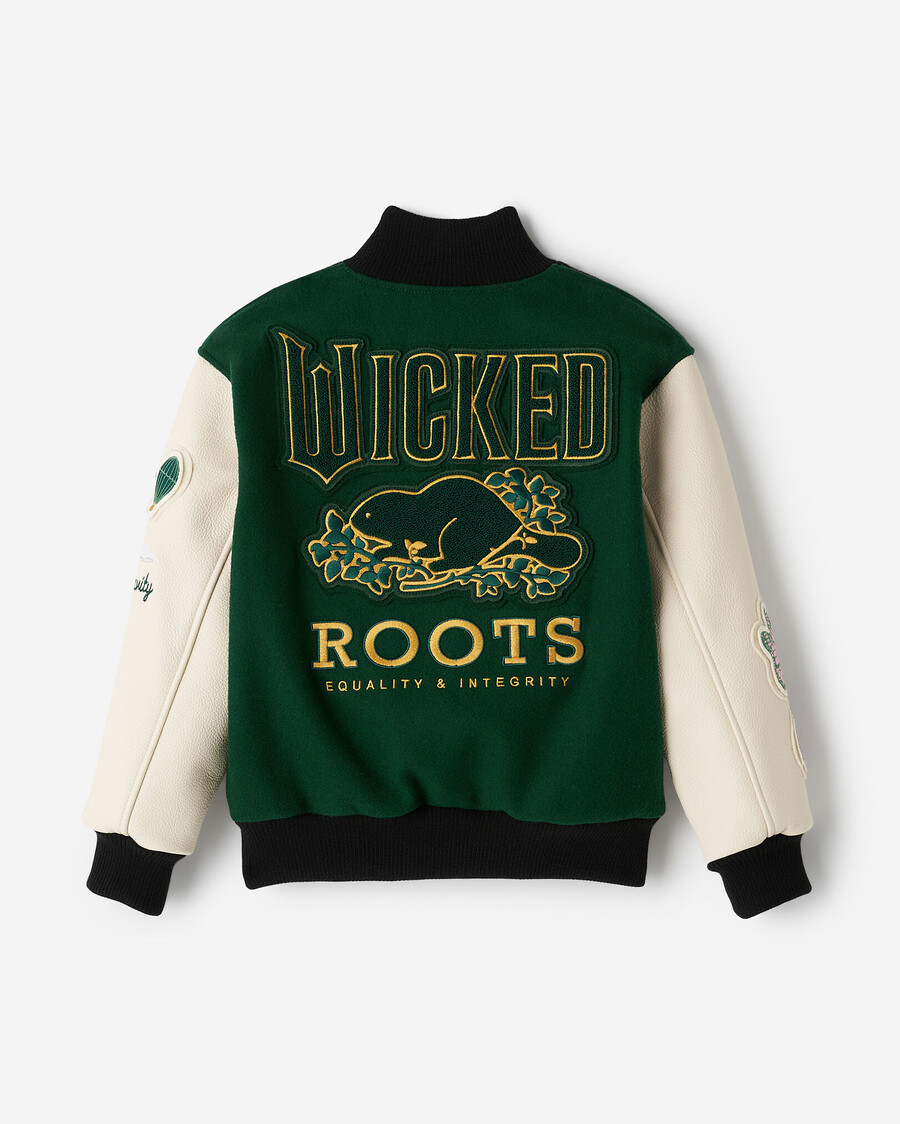 chaqueta universitaria infantil roots x wicked