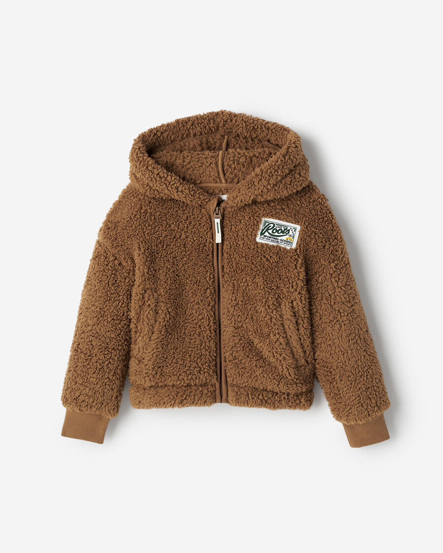 sudadera con capucha y cremallera completa de lana de oveja creekside para niños pequeños