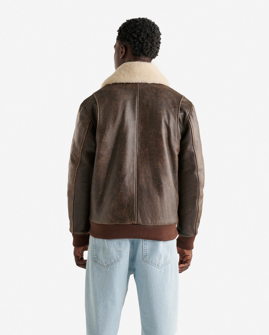 chaqueta de aviador de cuero