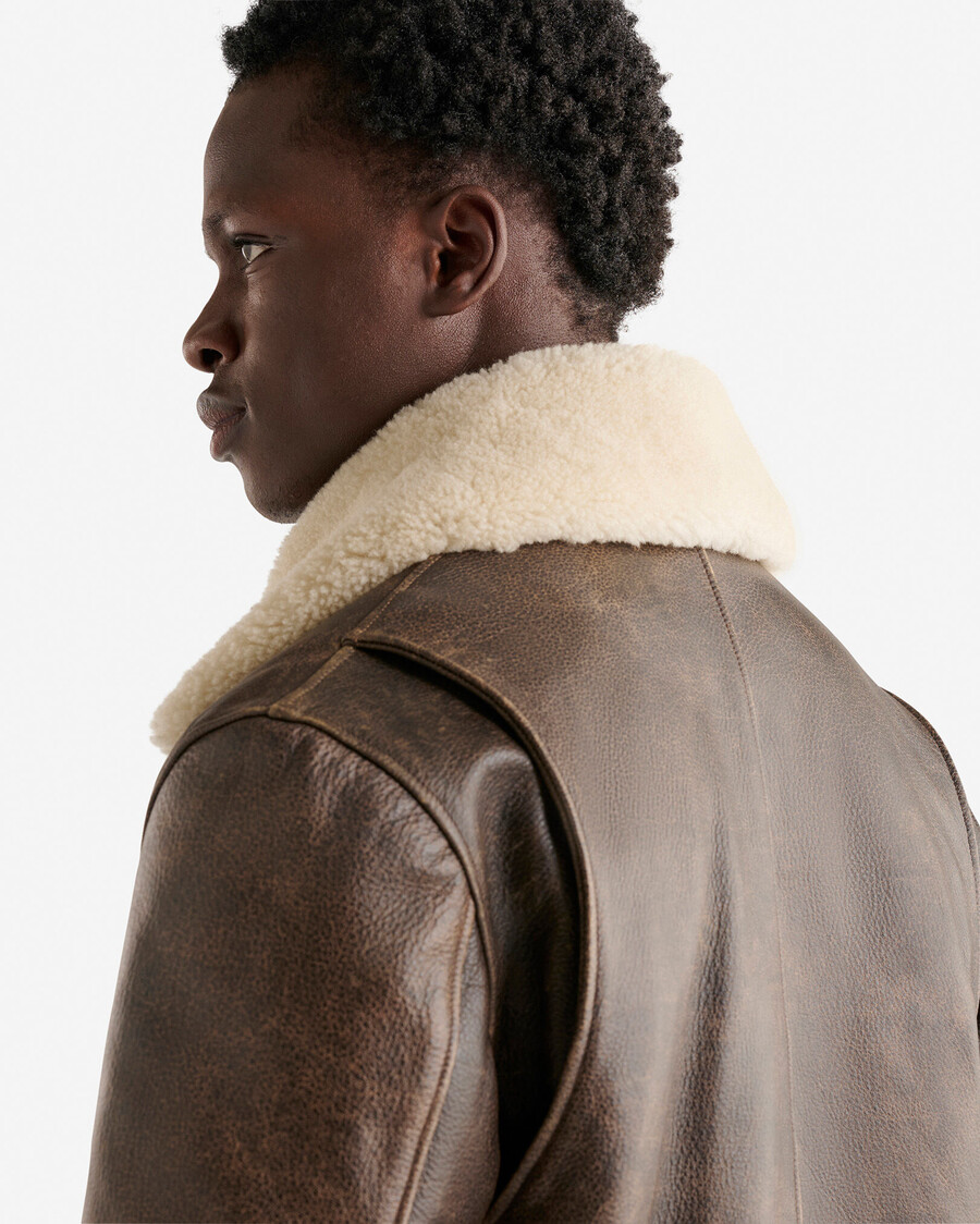 chaqueta de aviador de cuero