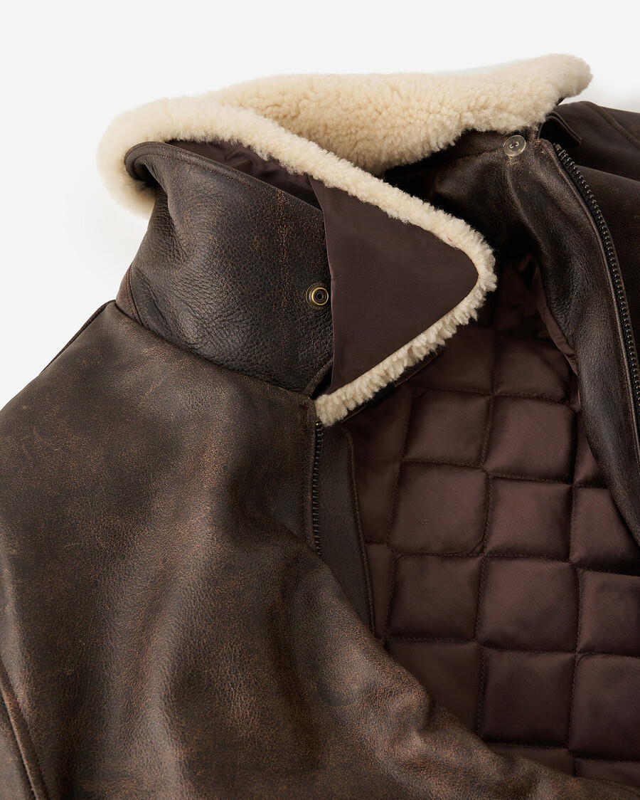 chaqueta de aviador de cuero