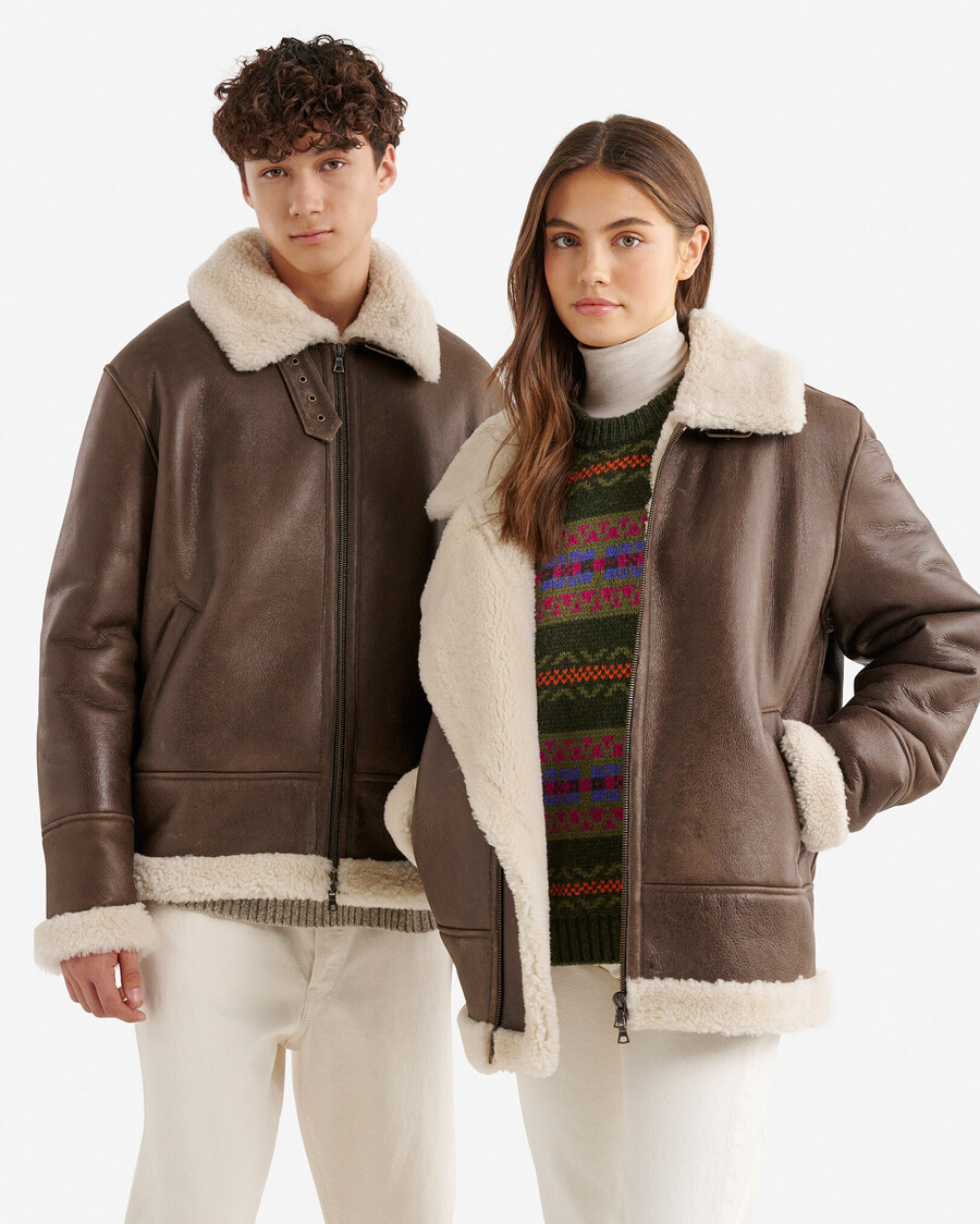 chaqueta de piel de oveja sin género