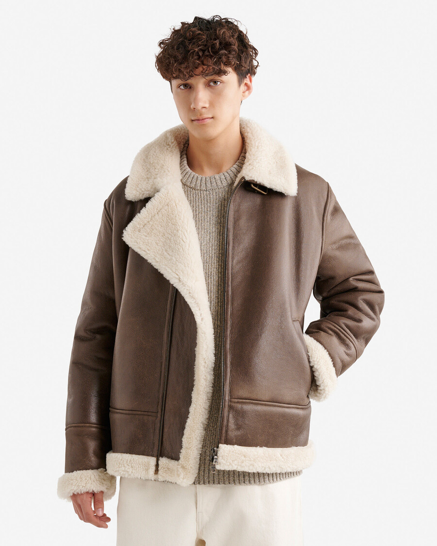 chaqueta de piel de oveja sin género