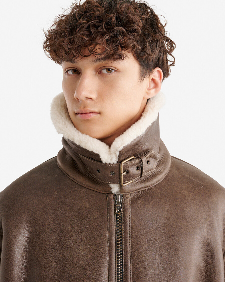chaqueta de piel de oveja sin género