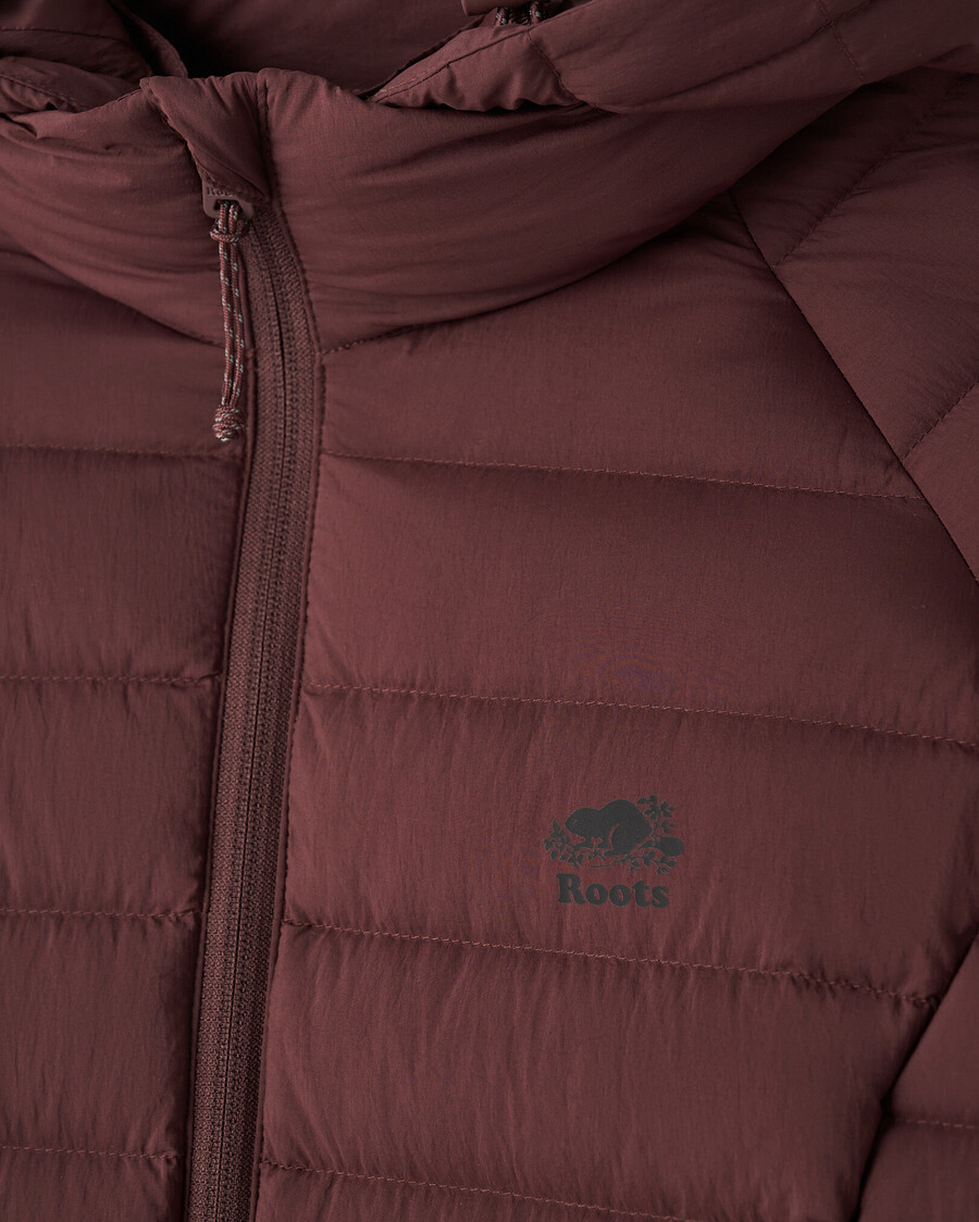 chaqueta larga plegable roots down