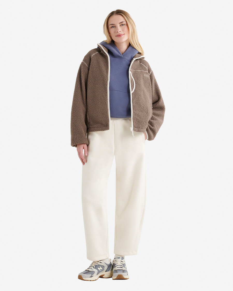 chaqueta de polar de piel de oveja alta