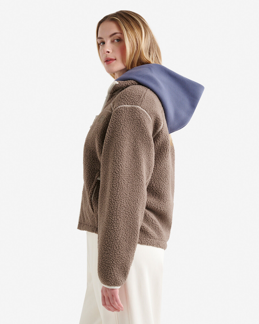 chaqueta de polar de piel de oveja alta