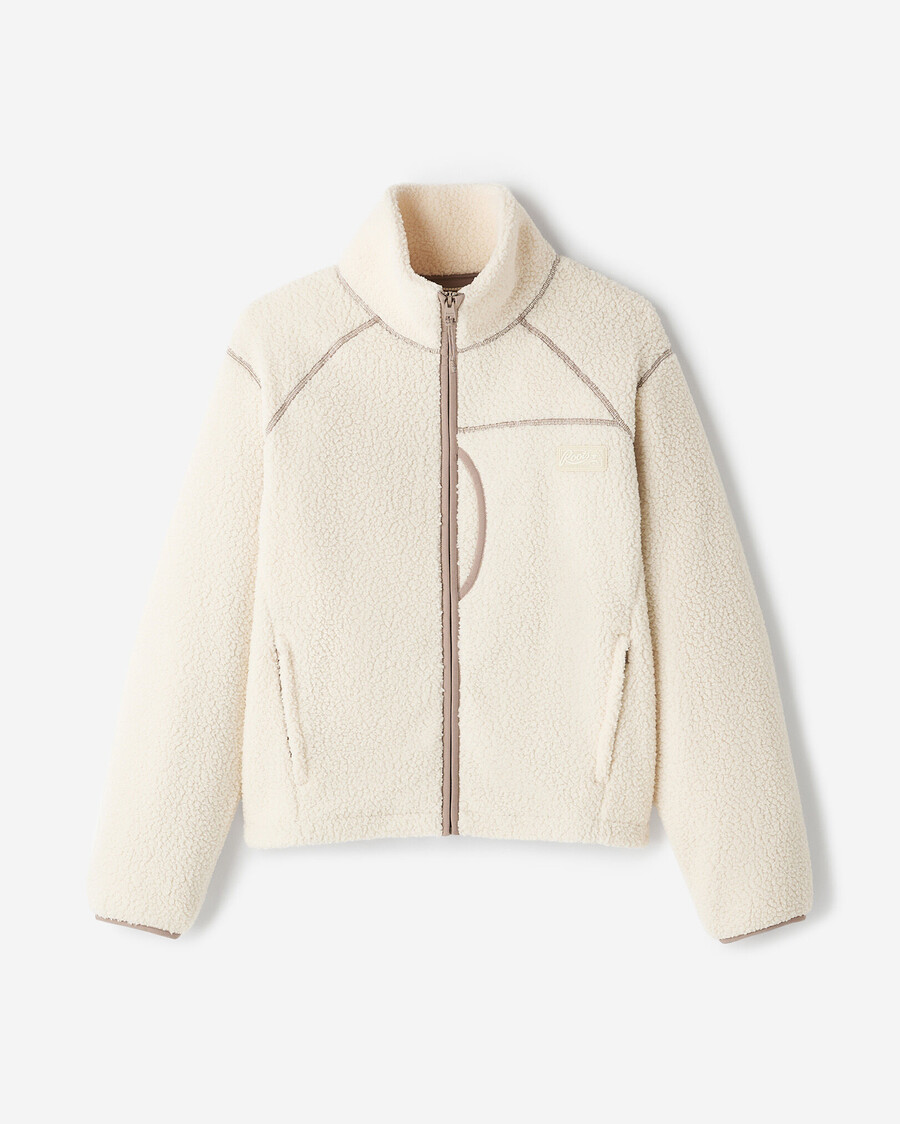 chaqueta de polar de piel de oveja alta