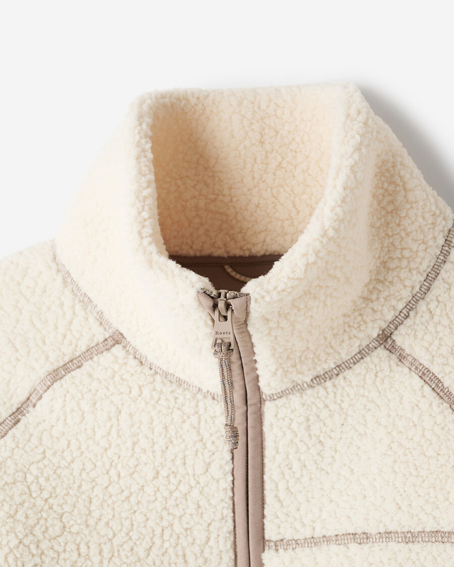 chaqueta de polar de piel de oveja alta