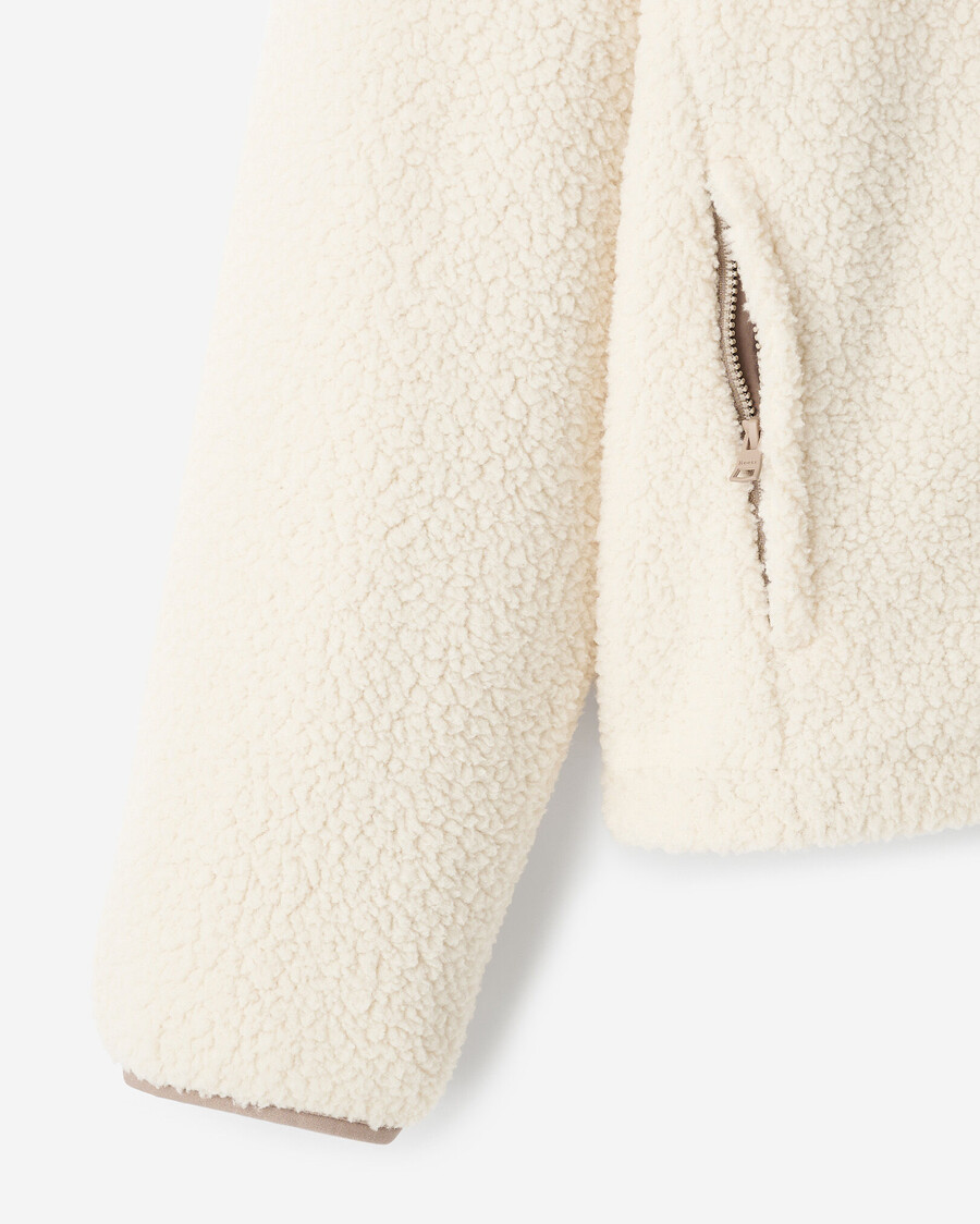 chaqueta de polar de piel de oveja alta