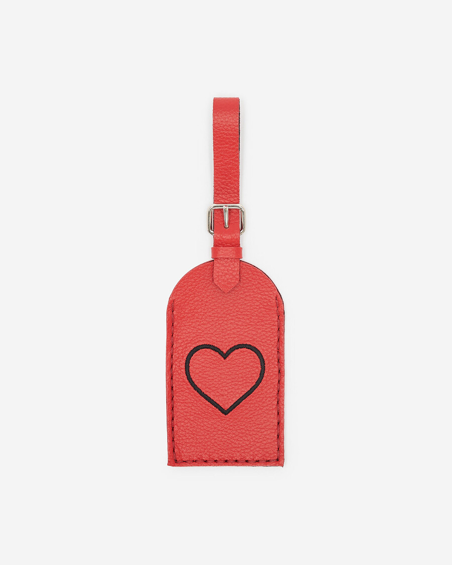 etiqueta de equipaje con forma de corazón cervino