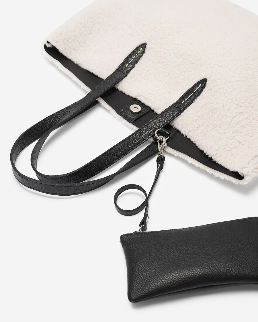 bolso de mano de piel de oveja