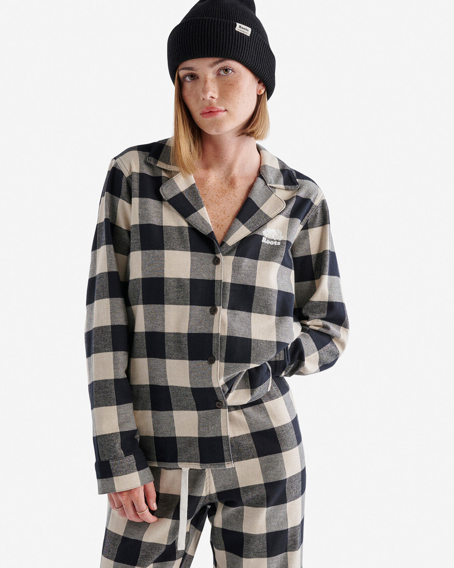 conjunto de pijama a cuadros para mujer