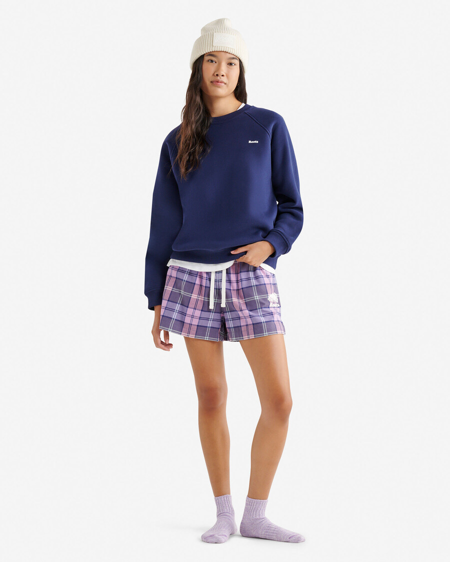 pantalón corto de pijama a cuadros para mujer