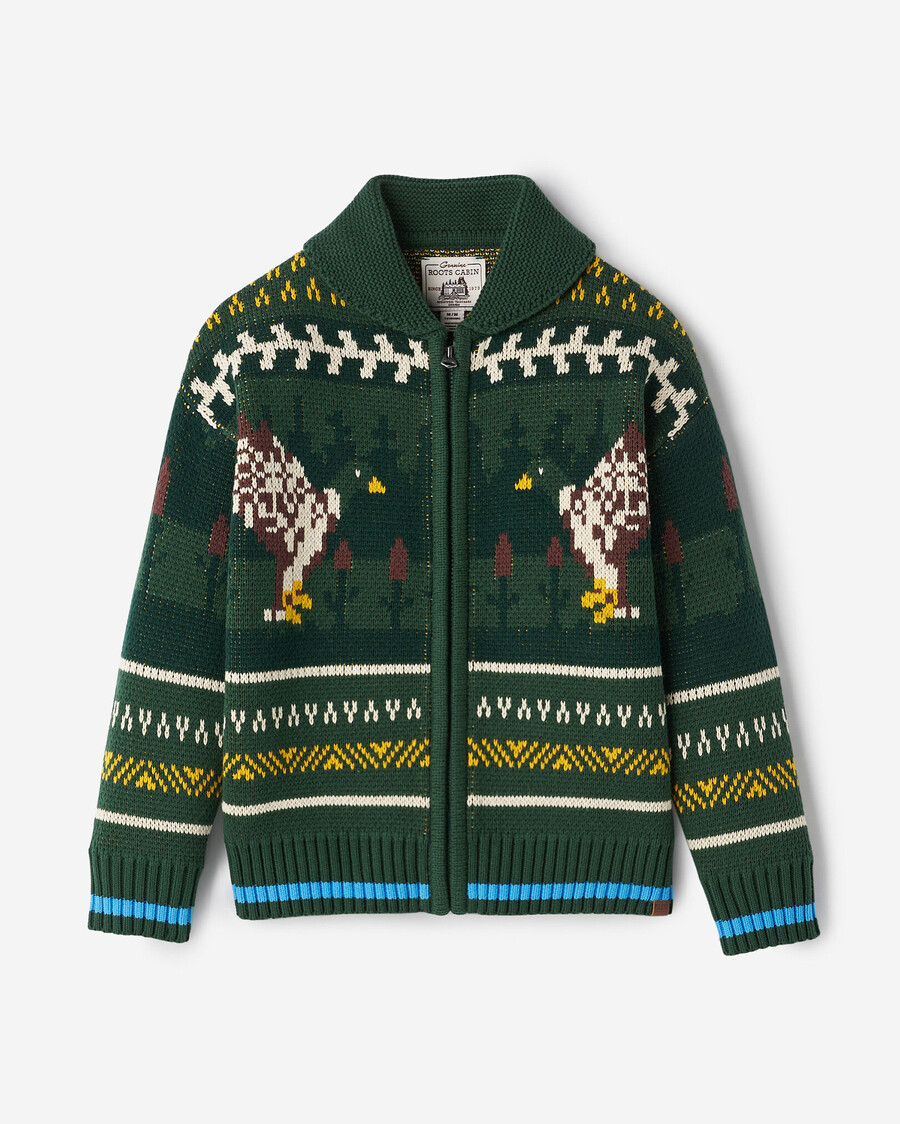 cárdigan infantil con chal fair isle