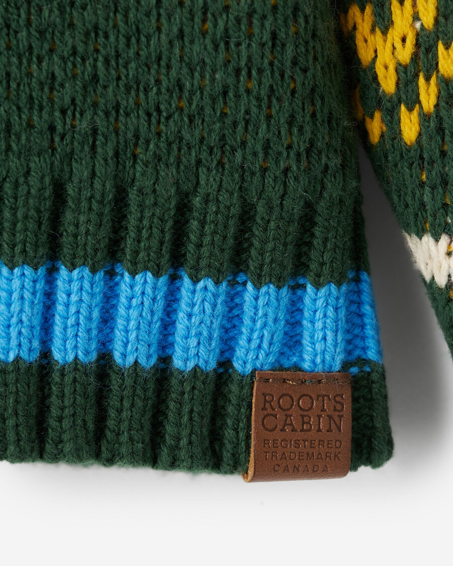 cárdigan fair isle con chal de cabina para niños pequeños