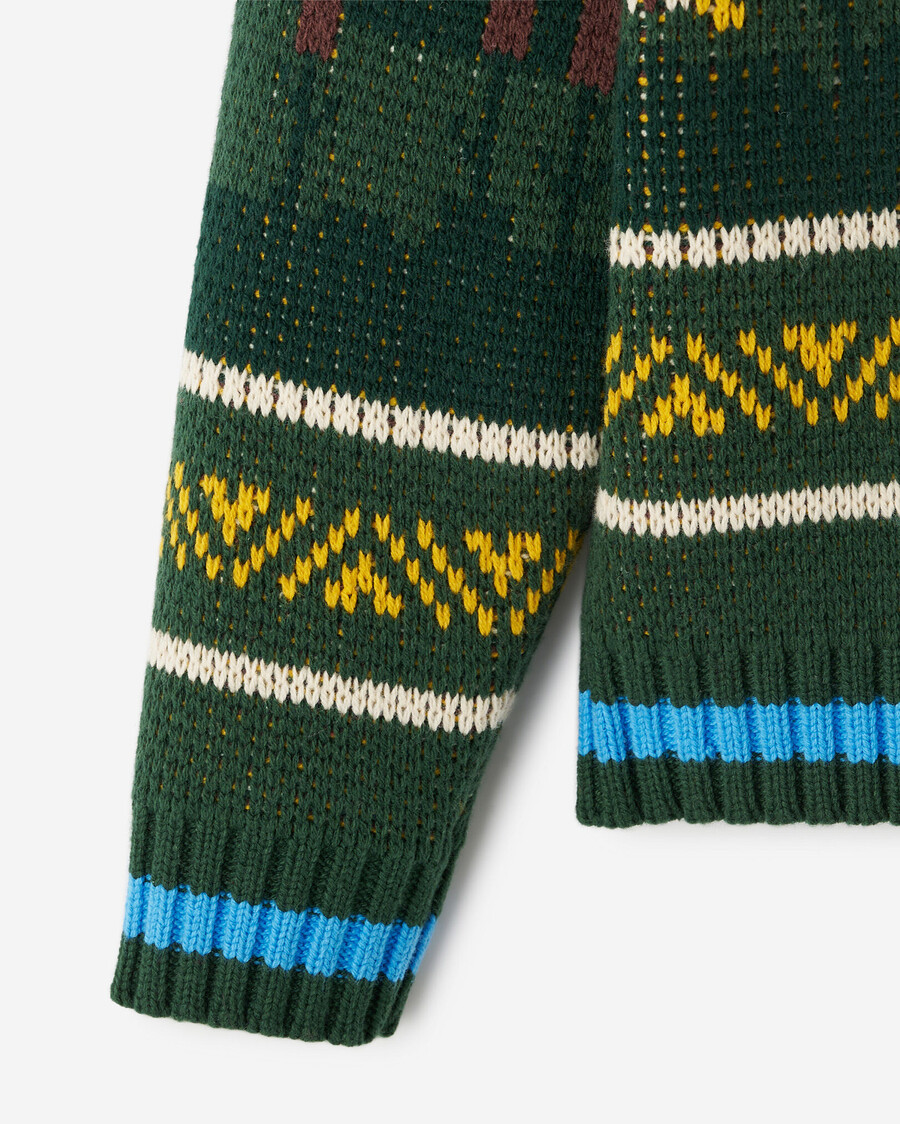 cárdigan fair isle con chal de cabina para niños pequeños