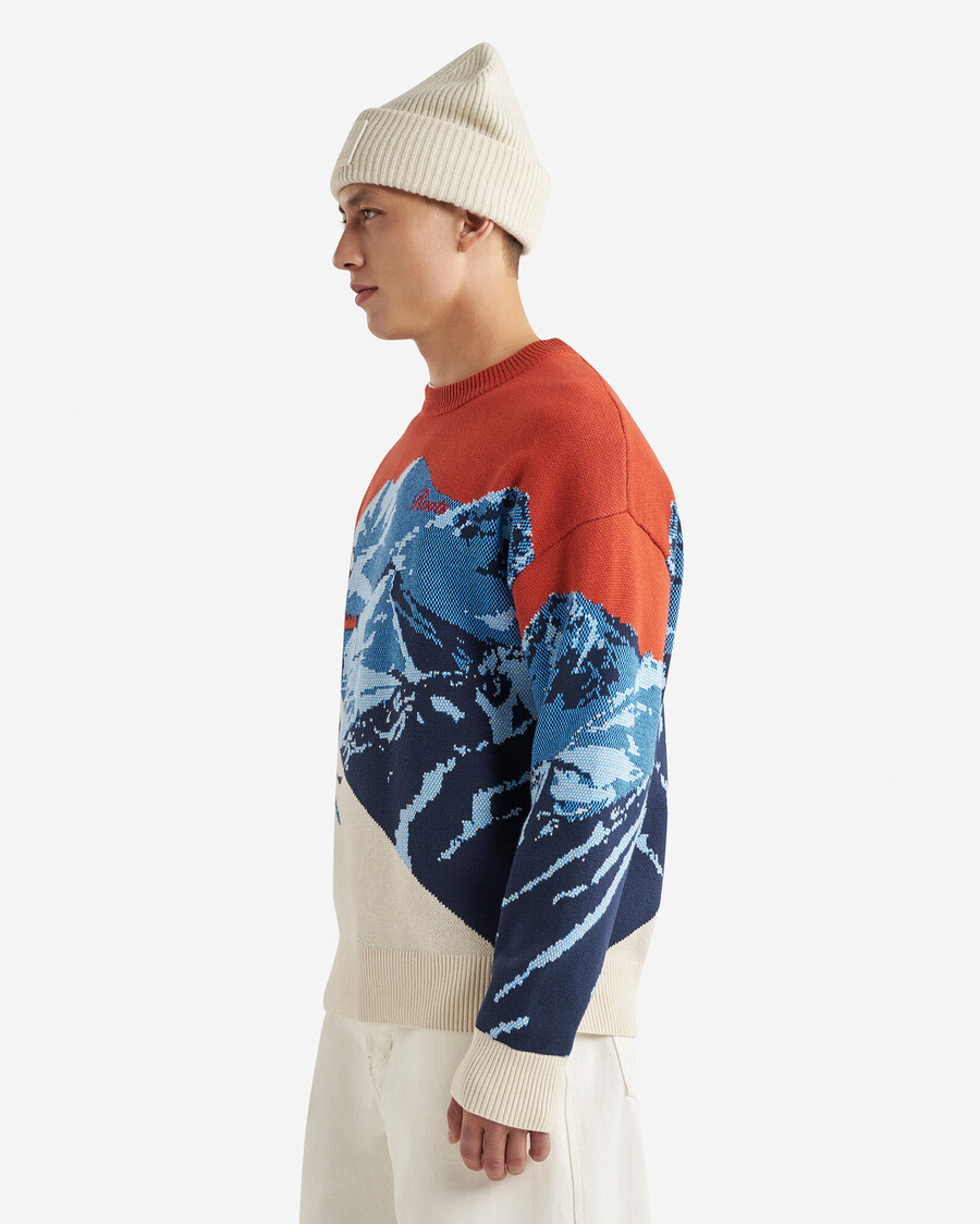suéter con intarsia de paisaje