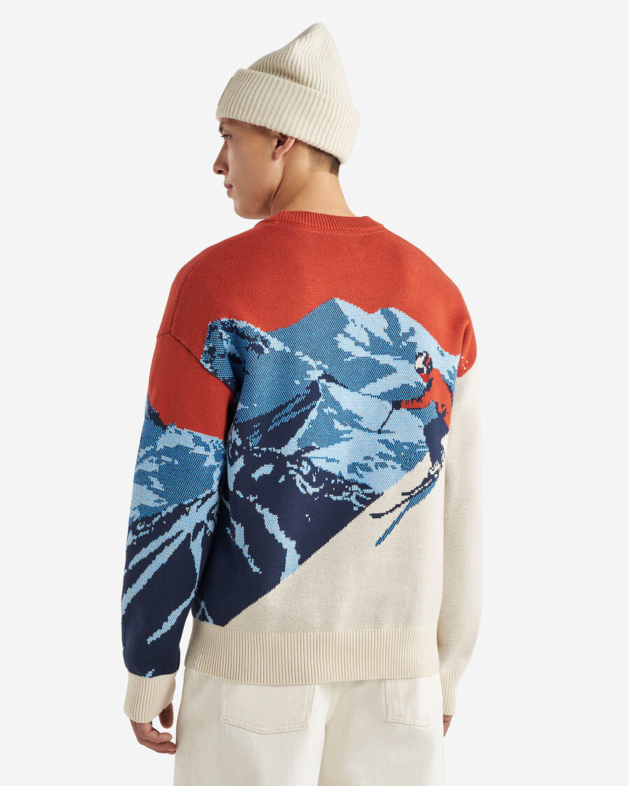 suéter con intarsia de paisaje