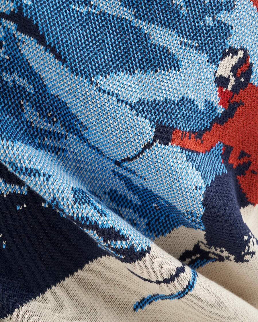suéter con intarsia de paisaje