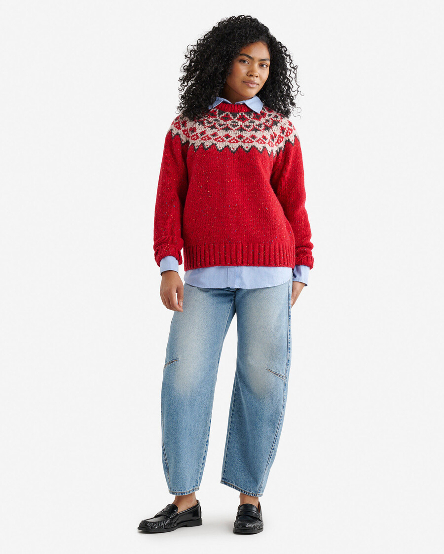 suéter fair isle de gran tamaño