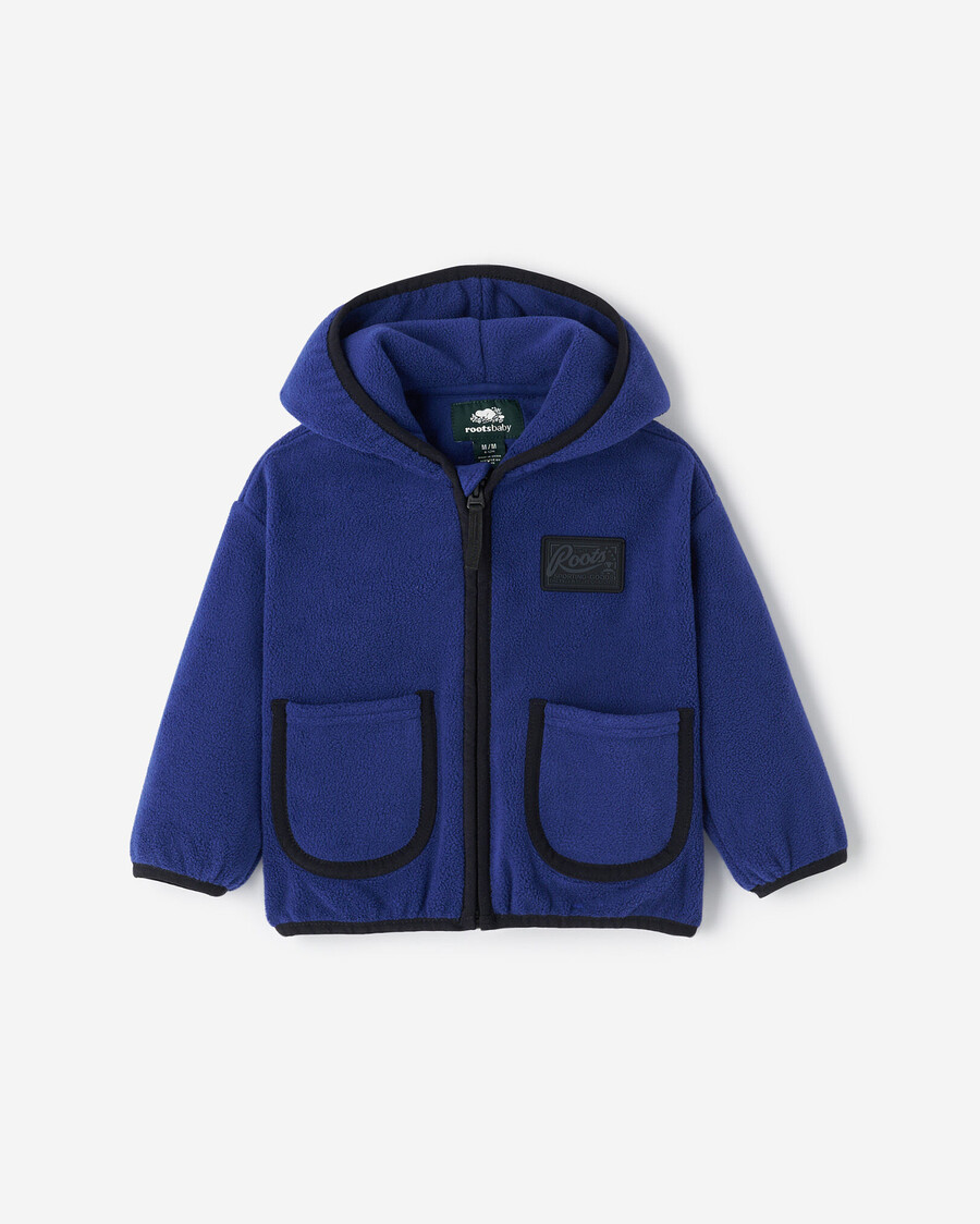 sudadera con capucha y cremallera completa de microfibra para bebé
