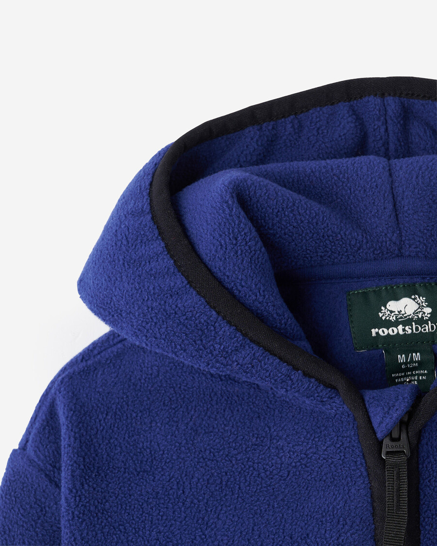 sudadera con capucha y cremallera completa de microfibra para bebé