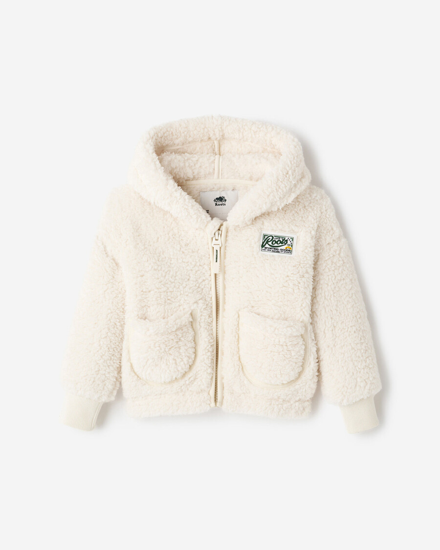 sudadera con capucha y cremallera completa de lana de oveja creekside para bebé
