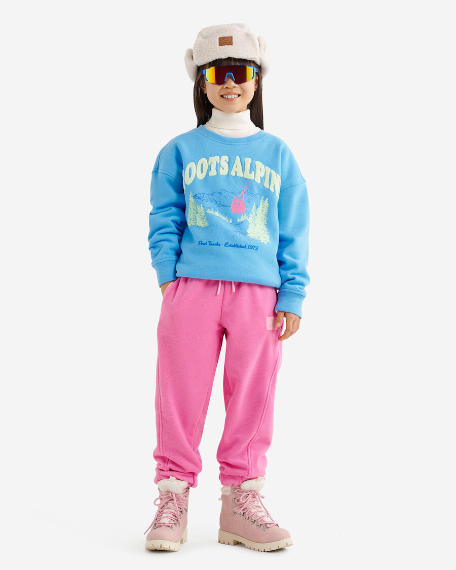 sudadera con capucha y paisaje alpino para niños