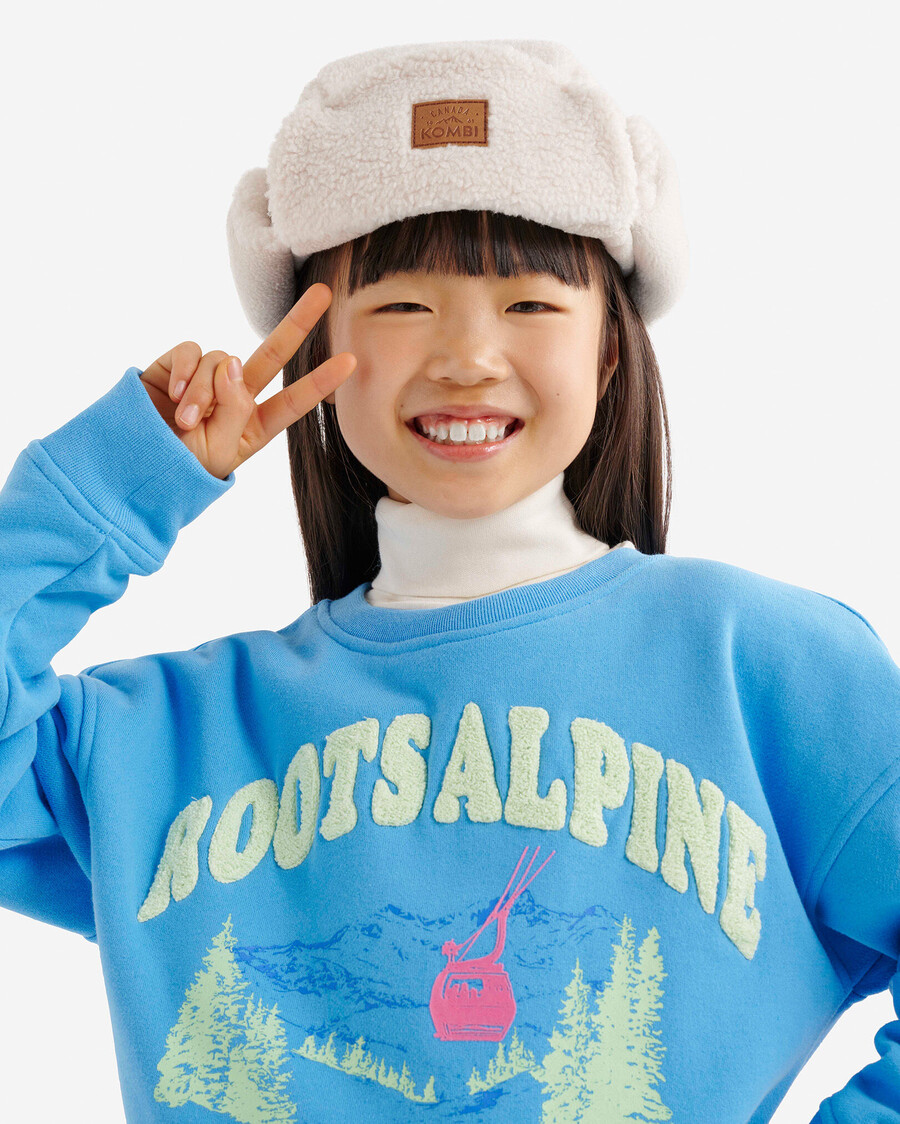 sudadera con capucha y paisaje alpino para niños