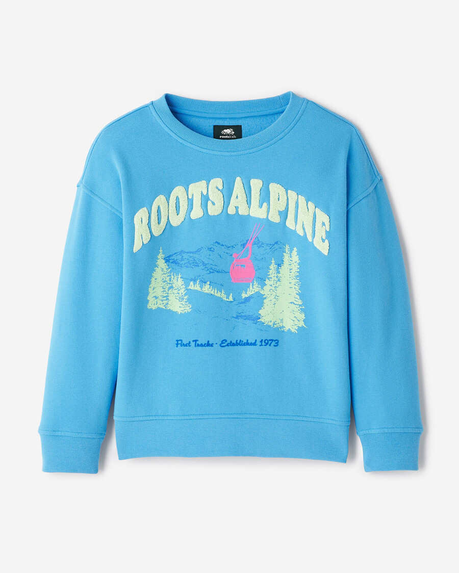 sudadera con capucha y paisaje alpino para niños