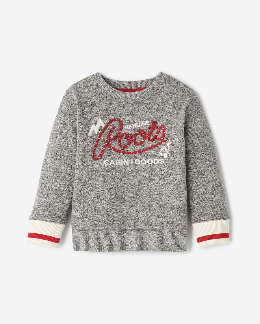 sudadera con cuello redondo y apliques de cuerda de cabina para niños pequeños