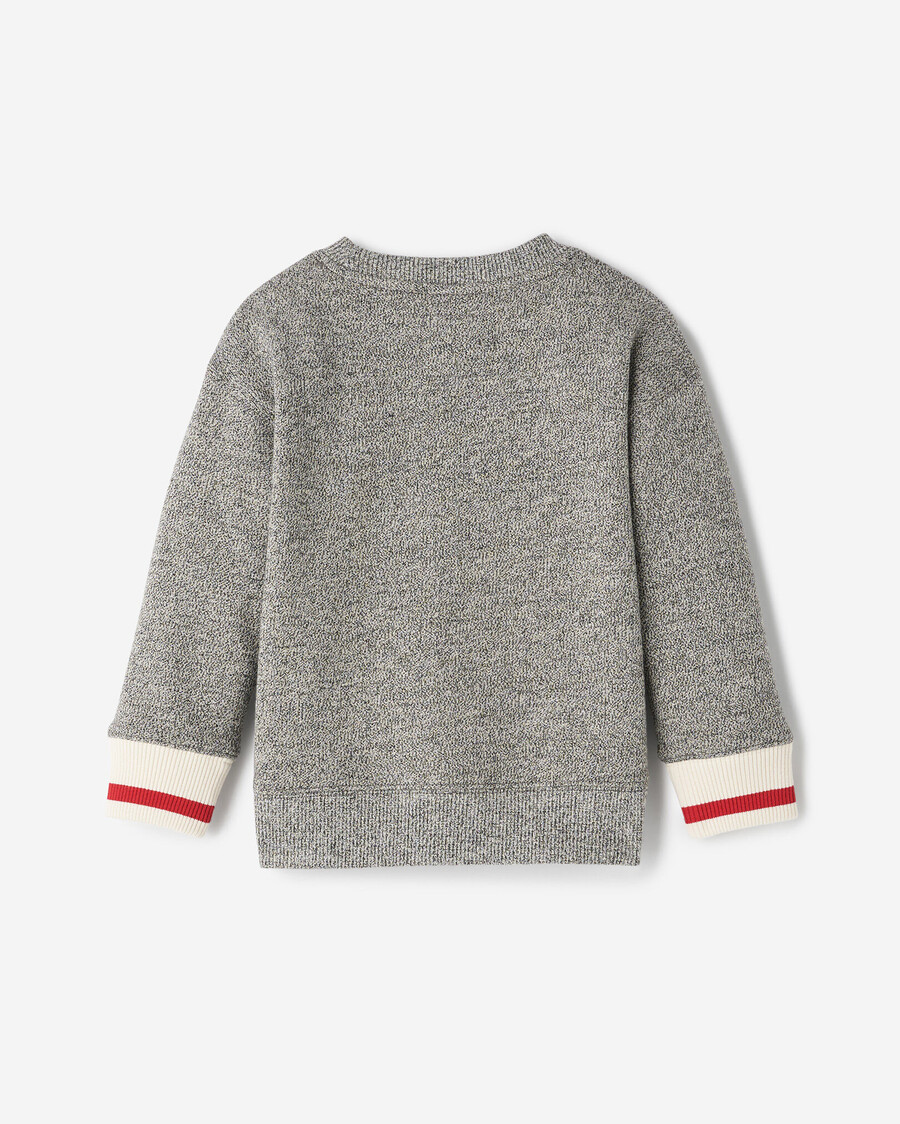 sudadera con cuello redondo y apliques de cuerda de cabina para niños pequeños