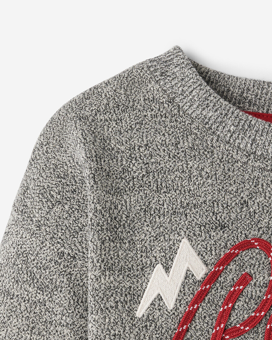 sudadera con cuello redondo y apliques de cuerda de cabina para niños pequeños