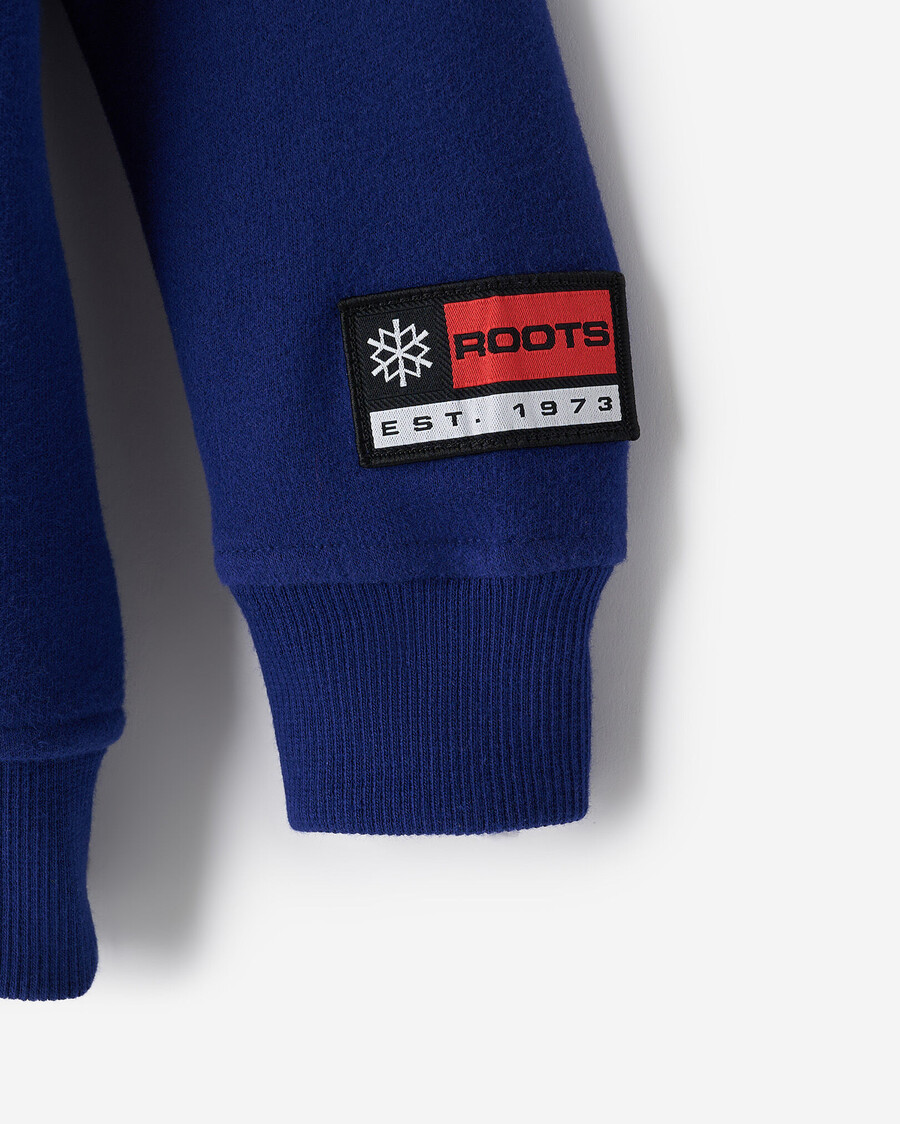 sudadera con capucha tipo canguro con parches alpinos para niños pequeños