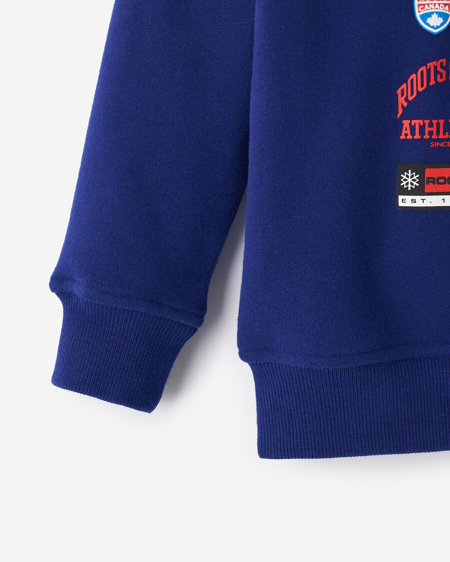 sudadera con capucha tipo canguro con parches alpinos para niños pequeños