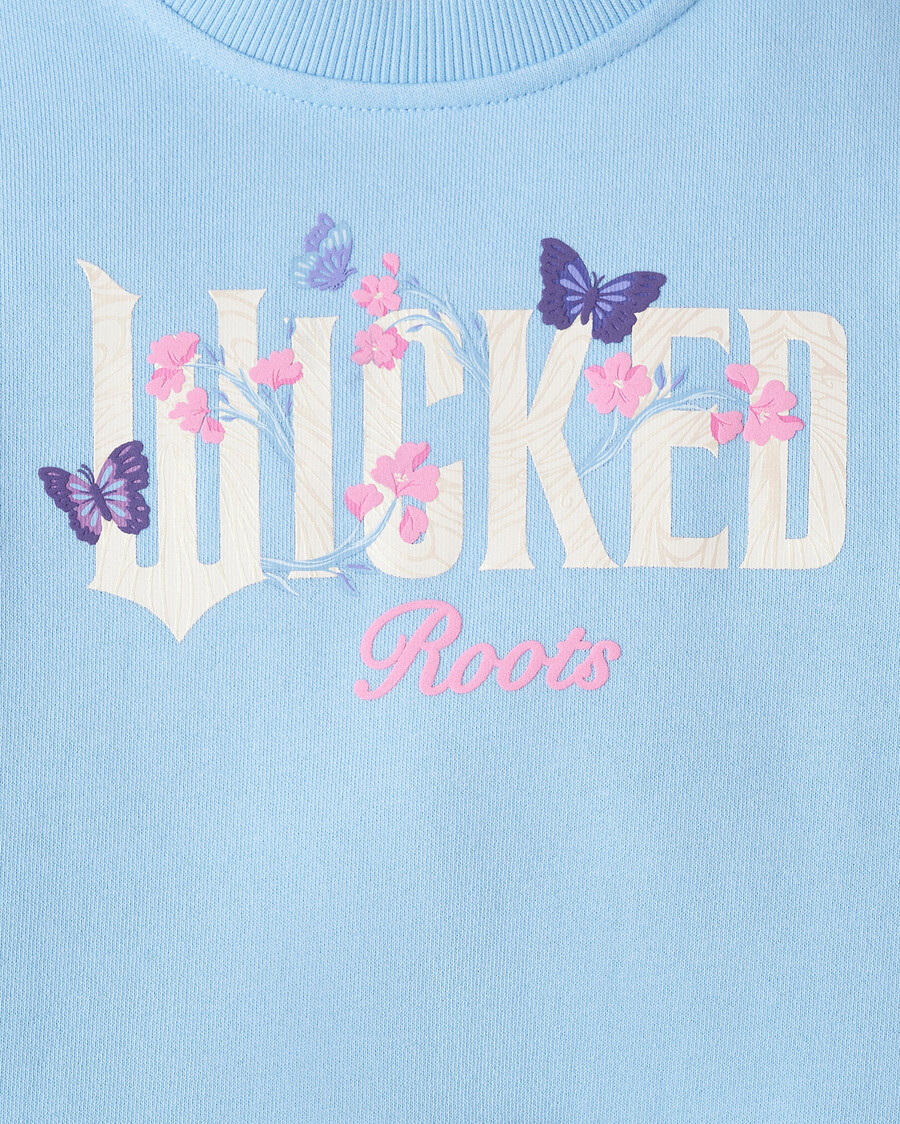 sudadera con cuello redondo floral de toddler roots x wicked