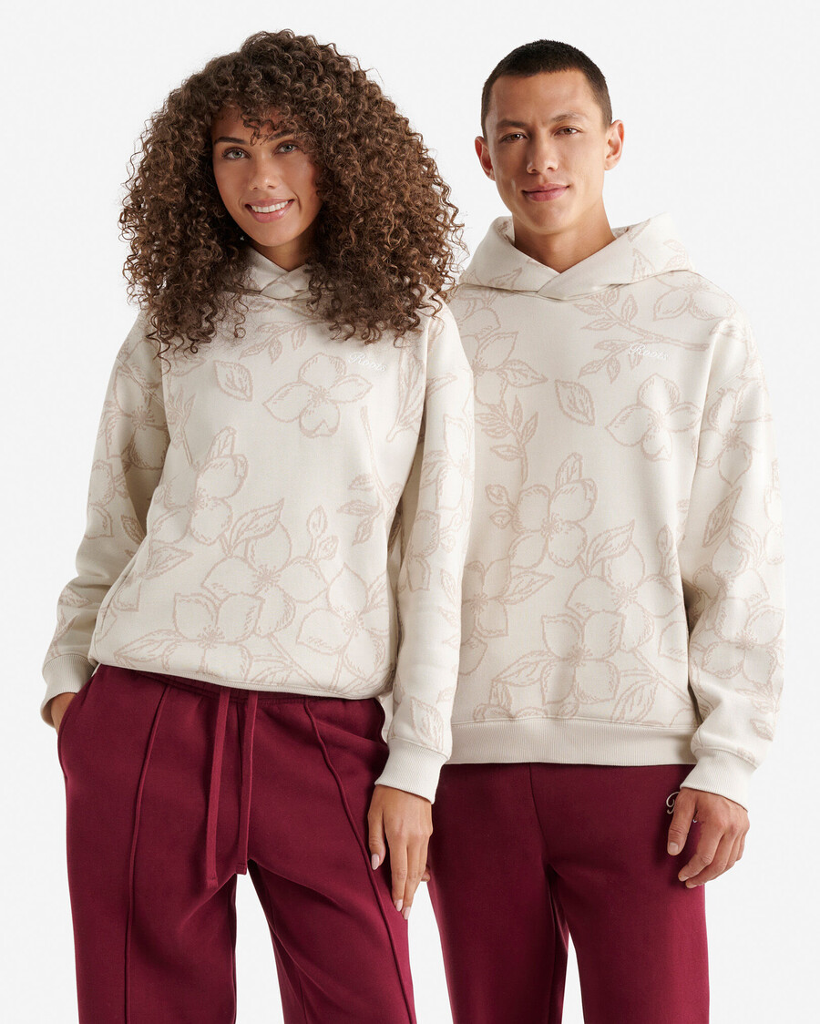 sudadera con capucha floral de corte único