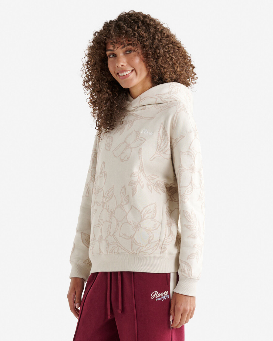 sudadera con capucha floral de corte único