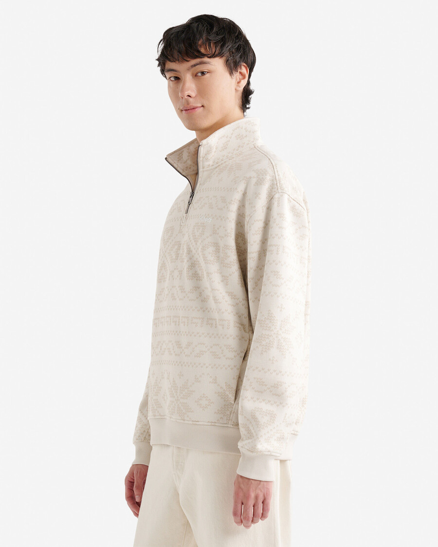 chaqueta roots fair isle con media cremallera