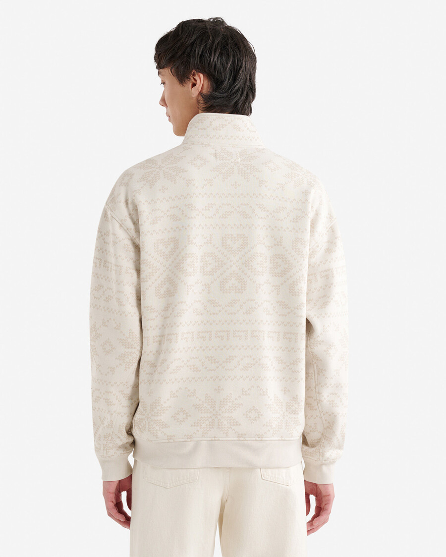 chaqueta roots fair isle con media cremallera