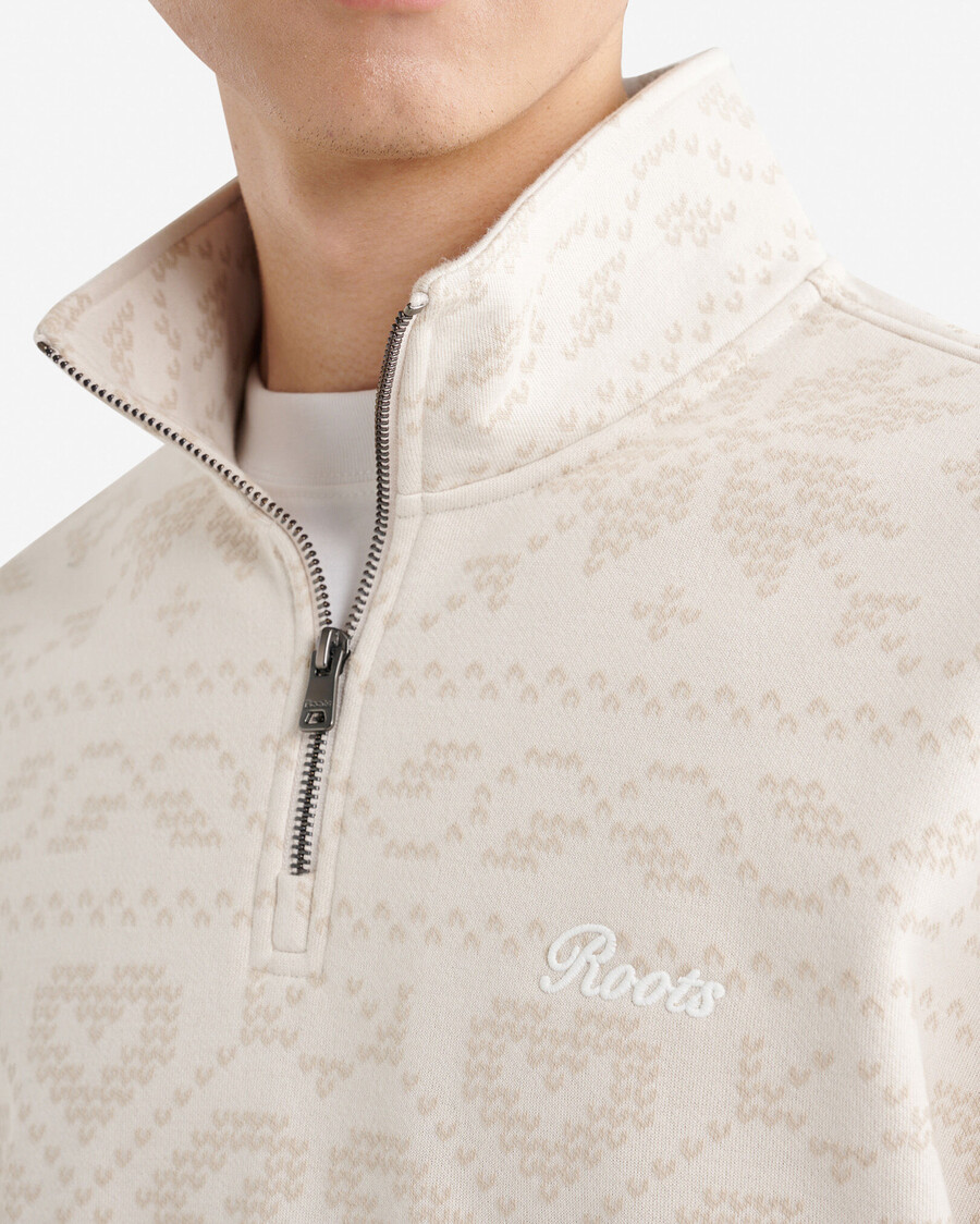chaqueta roots fair isle con media cremallera