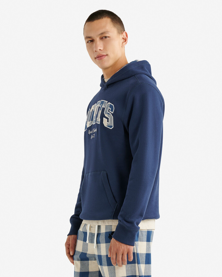 sudadera con capucha y apliques de cuadros