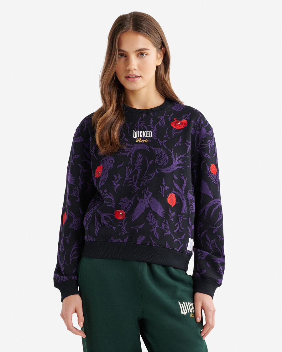 sudadera con estampado floral roots x wicked