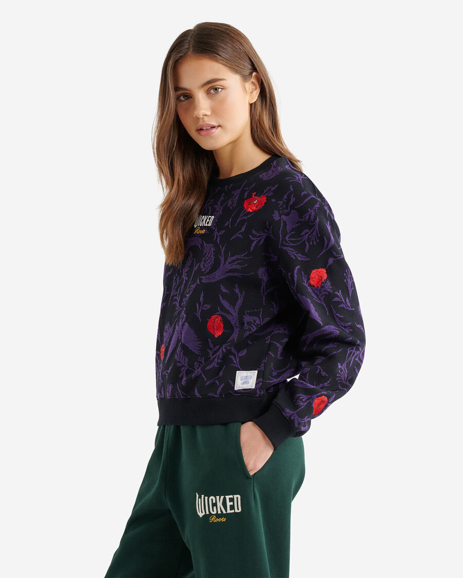 sudadera con estampado floral roots x wicked