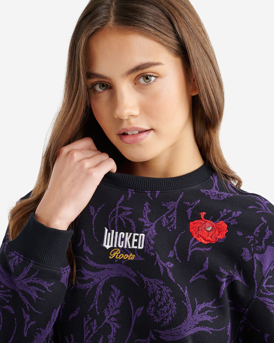 sudadera con estampado floral roots x wicked