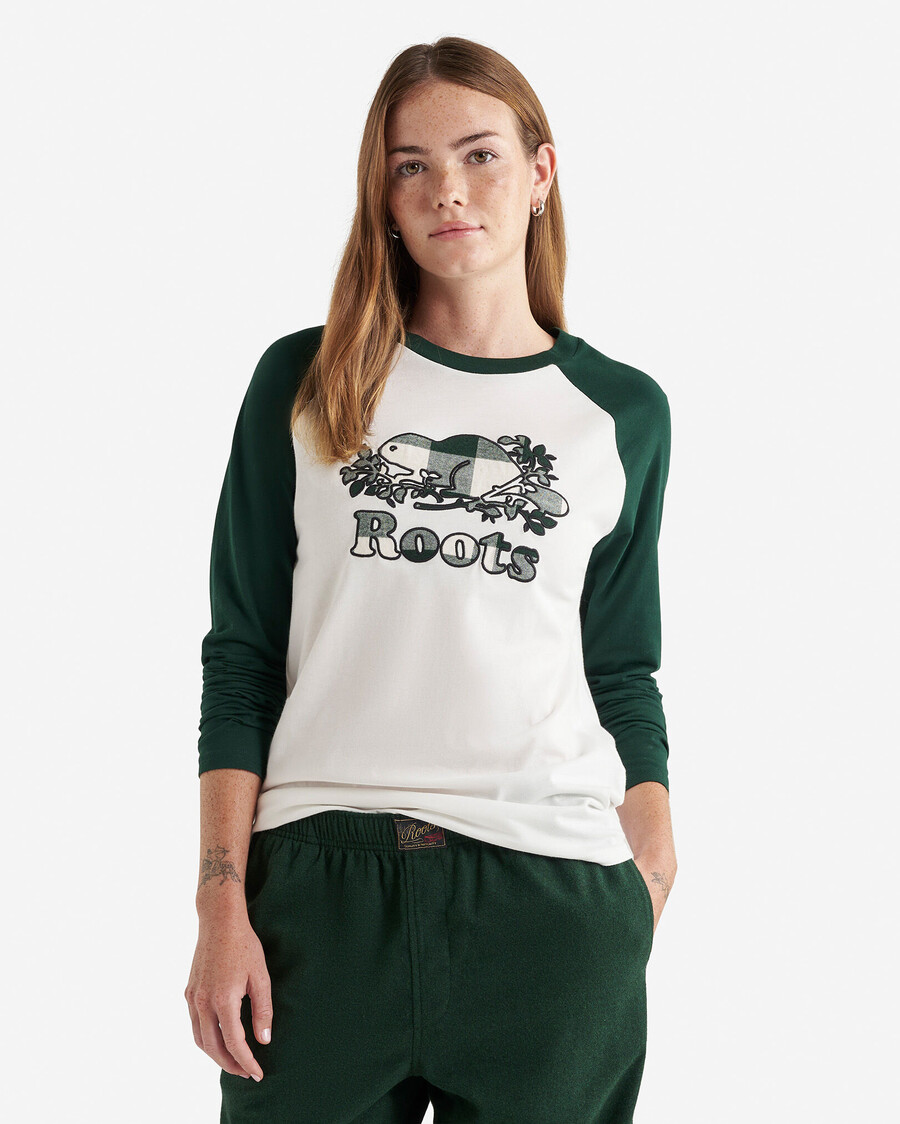 camiseta de manga larga a cuadros cooper para mujer
